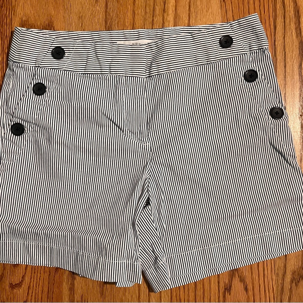 LOFT Black and White Sailor Shorts